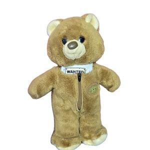 Vintage 1980s Undercover Bear WANTED Honey‎ Zipper Plush 14" Brown Teddy Stuffed